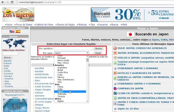 buscar información en losviajeros.es