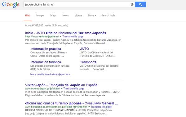 buscando oficina de turismo en google