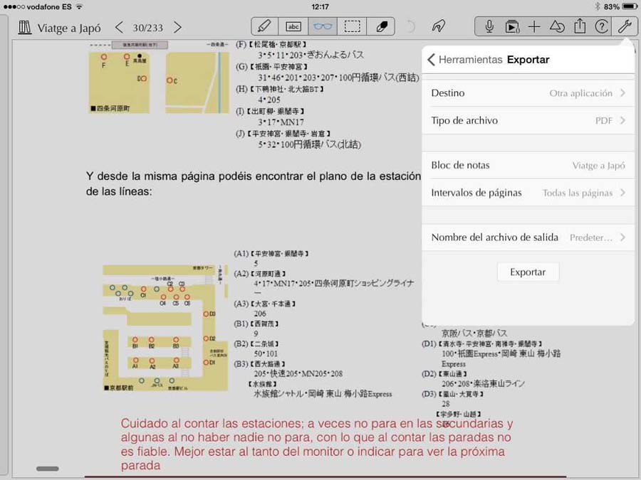 uso de notes plus