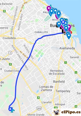 ruta hasta hotel buenos aires crillón