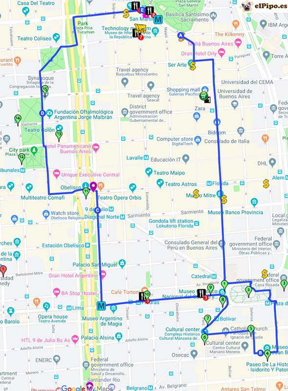 itinerario barrios san martín y montserrat