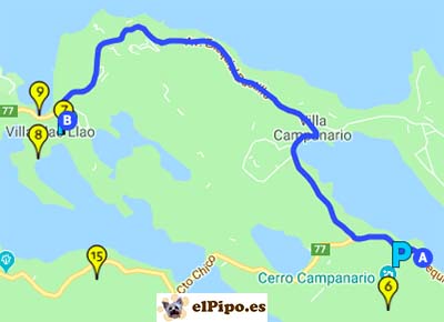 ruta hasta Capilla San Eduardo