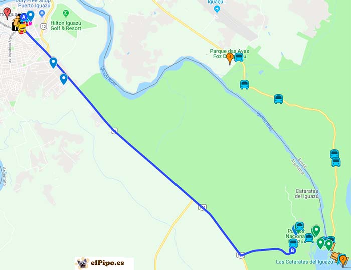 ruta hasta cataratas lado brasileño