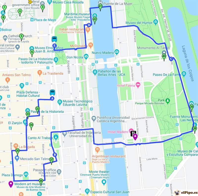 itinerario por el barrio de san telmo