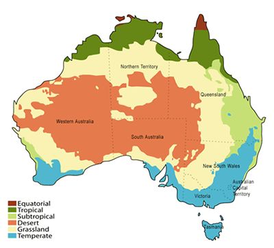 mapa climatico Australia