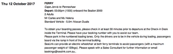 billetes ferry