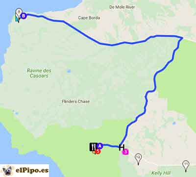 ruta hasta parque nacional flinders