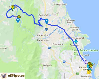 ruta hasta cairns