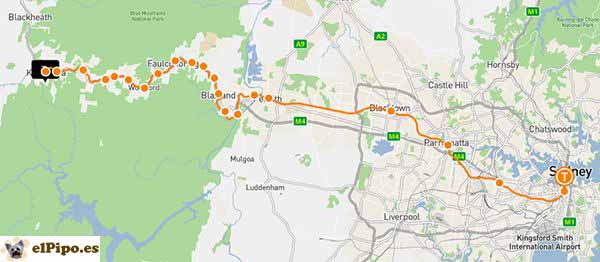 recorrido en tren hasta katoomba