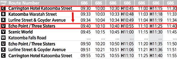 horario de los autobuses a echo point