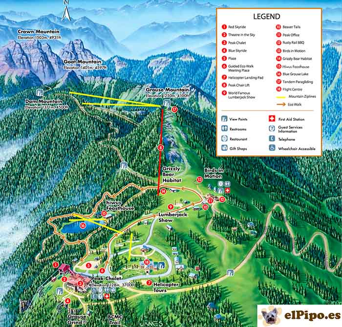 mapa grouse mountain