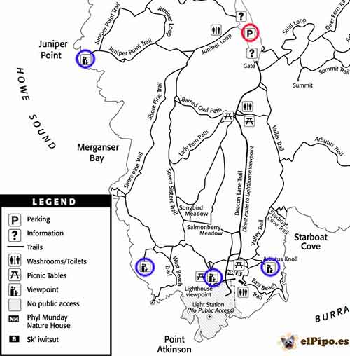 mapa de lighthouse park