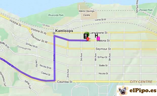 mapa de kamloops