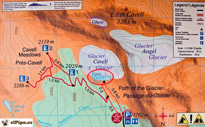 mapa mount edith caven