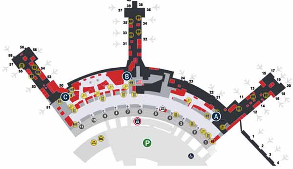 mapa aeropuerto calgary