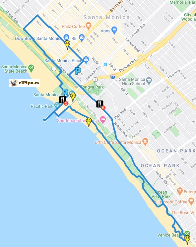 itinerario por Santa Mónica