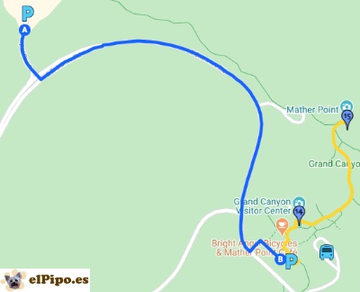 itinerario hasta Grand Canyon Visitor Center 