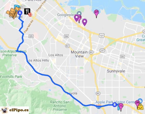 itinerario hasta Apple Infinite Loop itinerario hasta Apple Infinite Loop