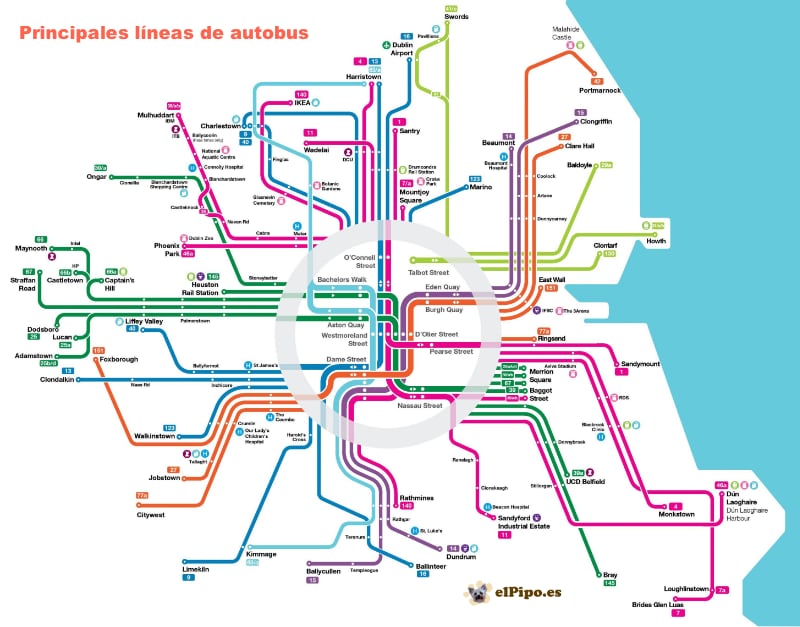 mapa líneas de autobús