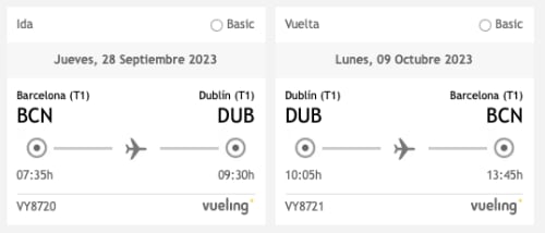 horario de los vuelos