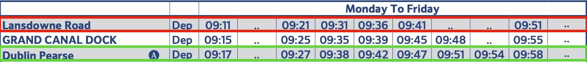 horarios del DART