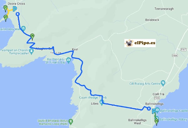 itinerario hasta Cúm an Easpaig y Kerry Cliffs