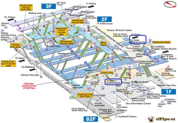 plano estación tren kioto