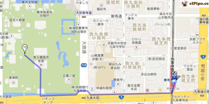 mapa situación templo toji