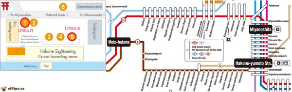 recorrido autobús hasta hakone-yumoto