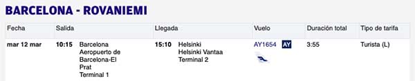 billete de avión hasta helsinki