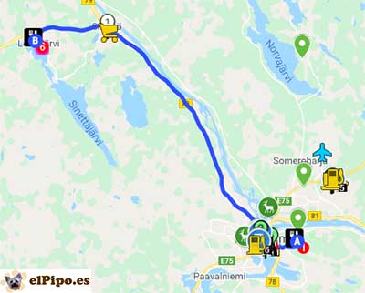 ruta hasta hotel