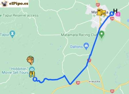 itinerario hasta Hobbiton Village