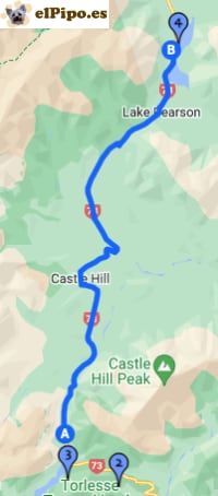 itinerario hasta Lake Pearson