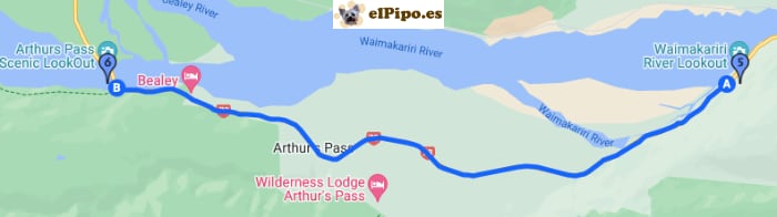 itinerario hasta Arthur Pass