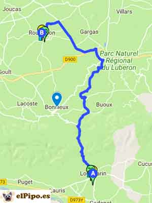 recorrido de Lourmarin a Roussillon