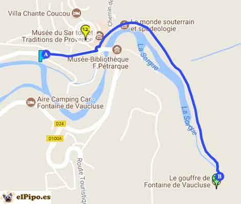 recorrido por Fontaine-de-Vaucluse