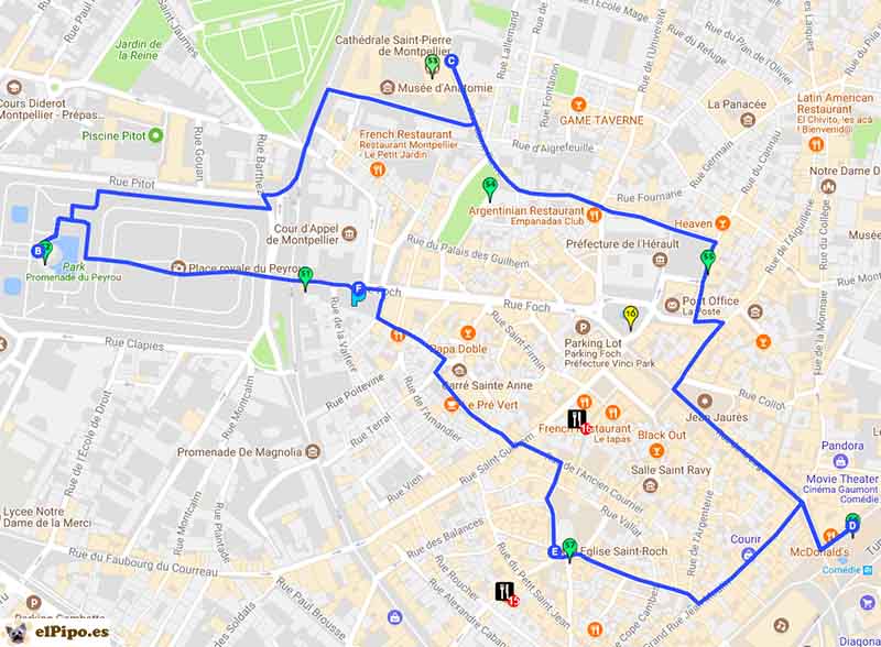 recorrido por Montpellier