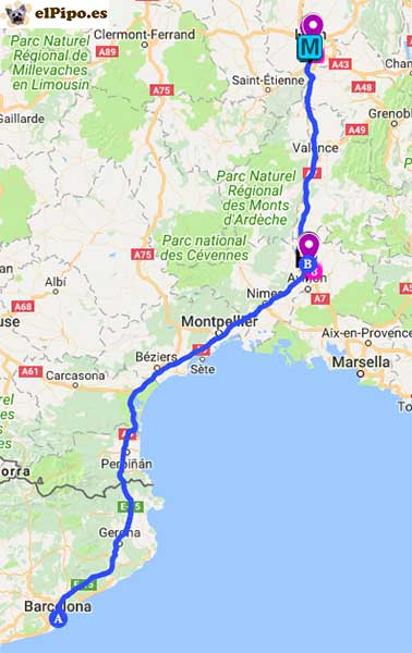 recorrido hasta lyon