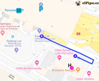 recorrido hasta el parkin del hotel