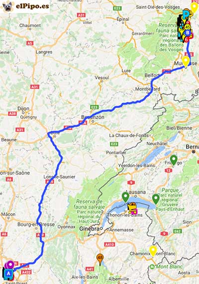 recorrido hasta colmar