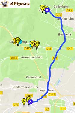 recorrido hasta riquewihr