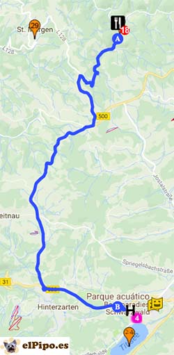 recorrido hasta titisee