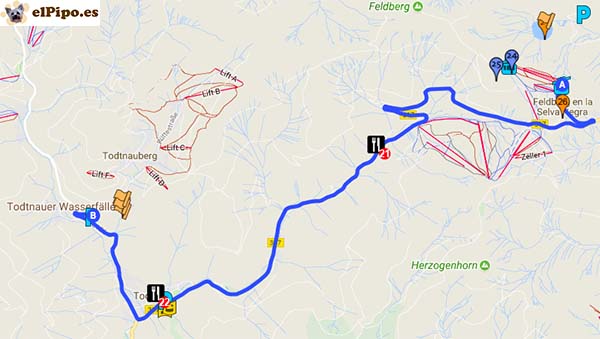 recorrido hasta todtnauer wasserfälle