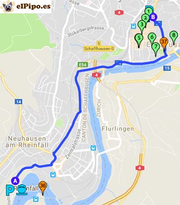 recorrido hasta schaffhausen