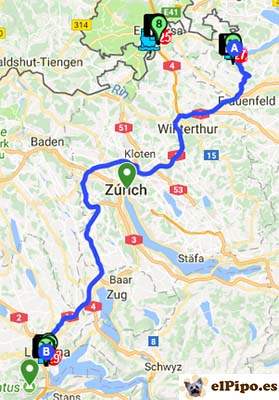 recorrido hasta luzern