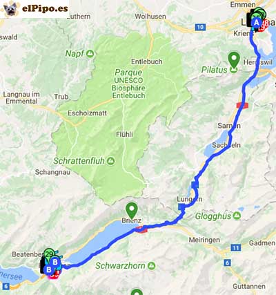 recorrido hasta interlaken