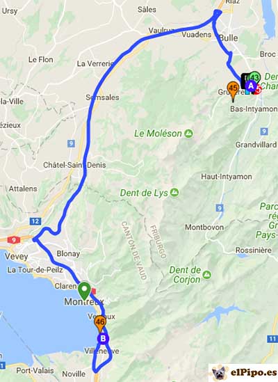 recorrido hasta château de chillon