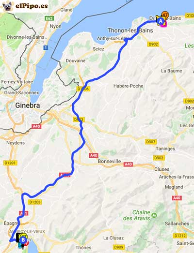 recorrido hasta annecy