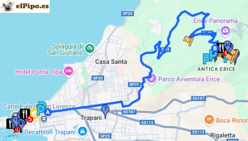 itinerario hasta erice