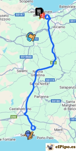 itinerario hasta Parque Arqueológico de Selinunte itinerario hasta Parque Arqueológico de Selinunte